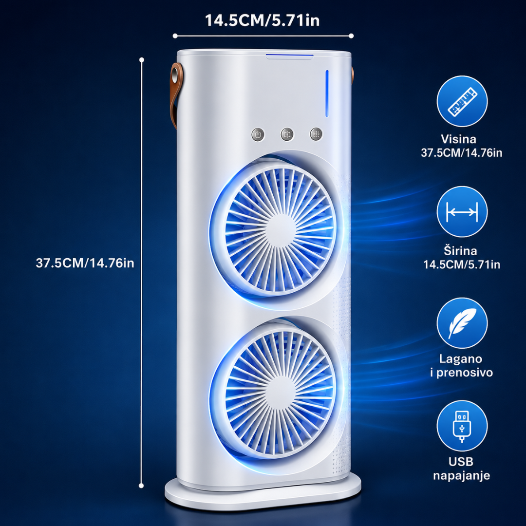Dupla LED klima sa dva ventilatora i osveživačem vazduha