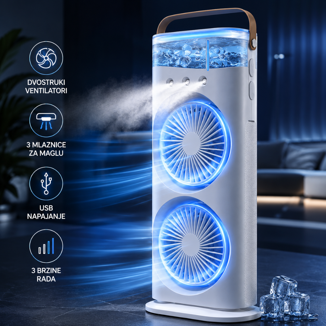 Dupla LED klima sa dva ventilatora i osveživačem vazduha