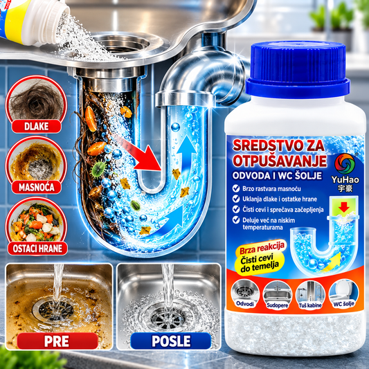 Sredstvo za otpušavanje wc šolje i odvoda 1+1 GRATIS