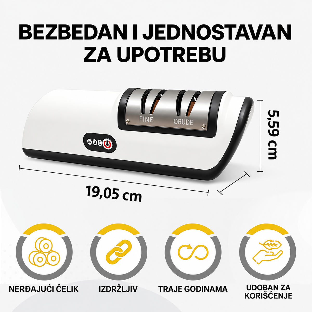 Električni Oštrač Noževa sa 2 Faze Oštrenja
