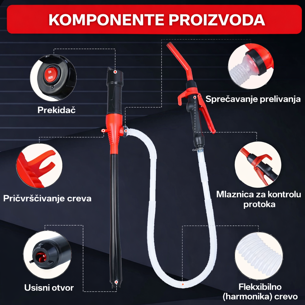 Prenosna baterijska PUMPA za pretakanje tečnosti