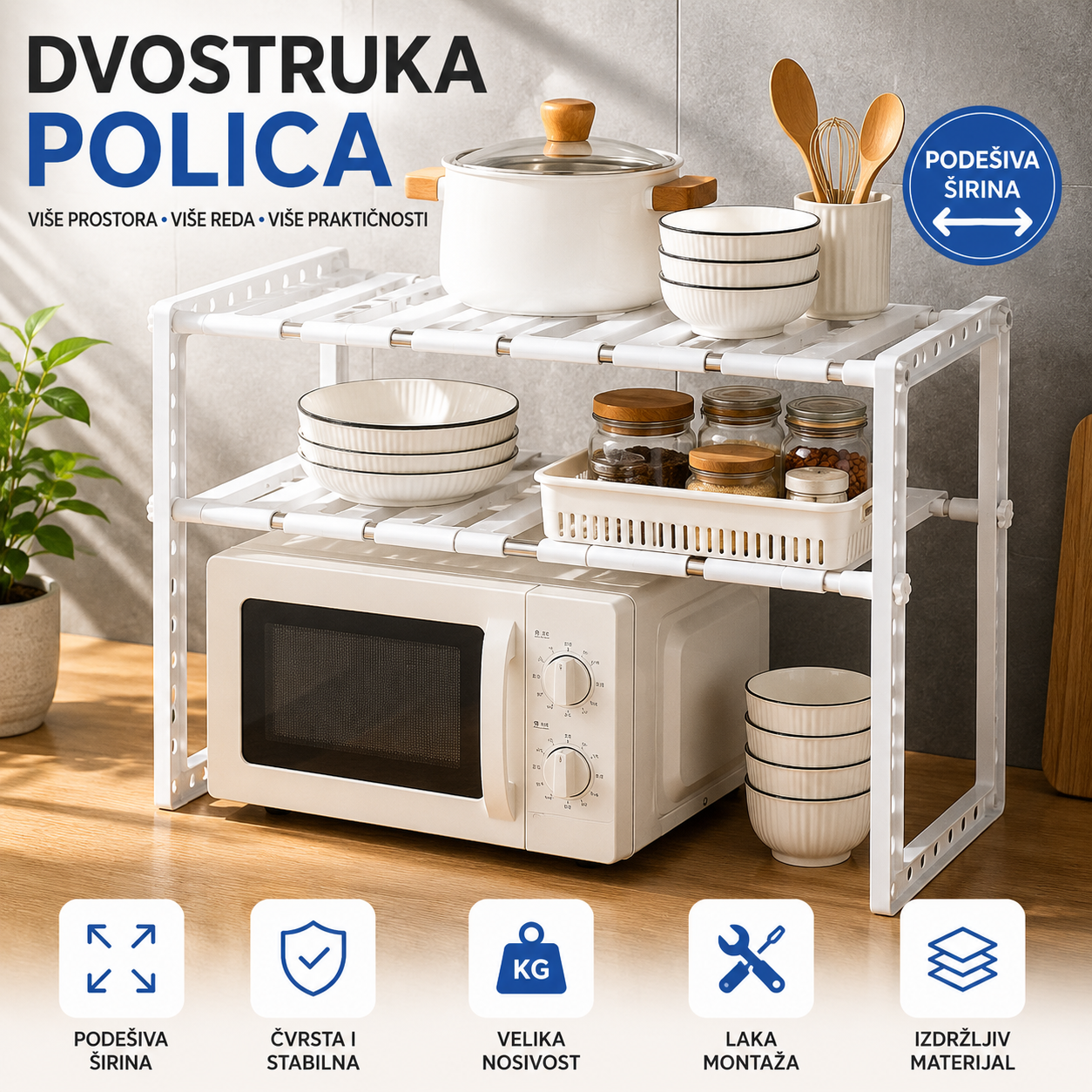 PODESIVA POLICA ISPOD SUDOPERE