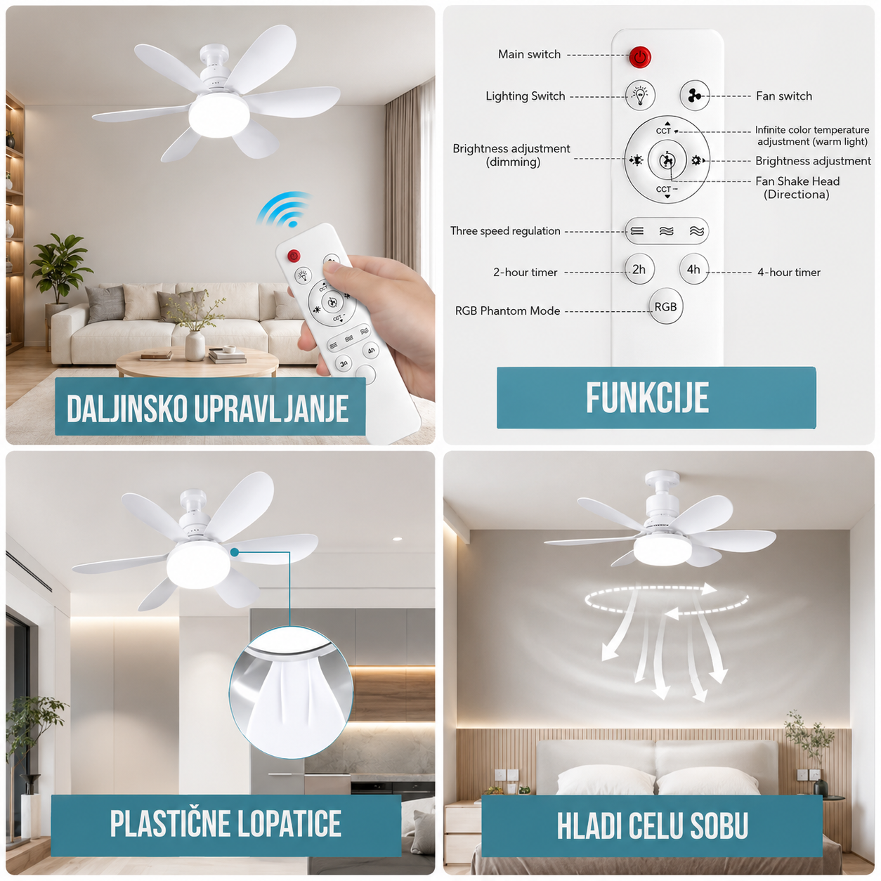 UNIVERZALNI PLAFONSKI VENTILATOR SA SVETLOM