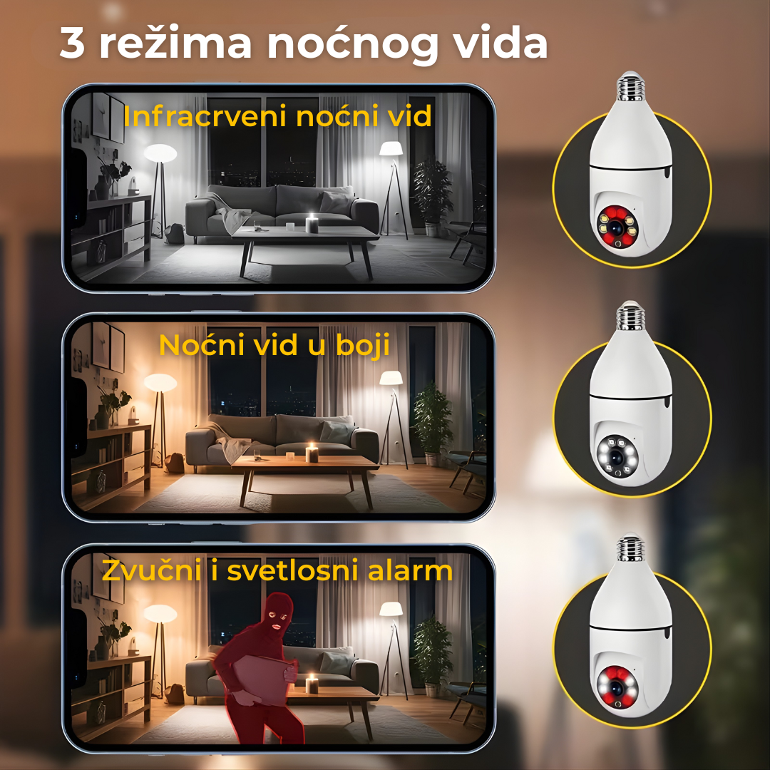 WIFI Sijalica kamera + grlo